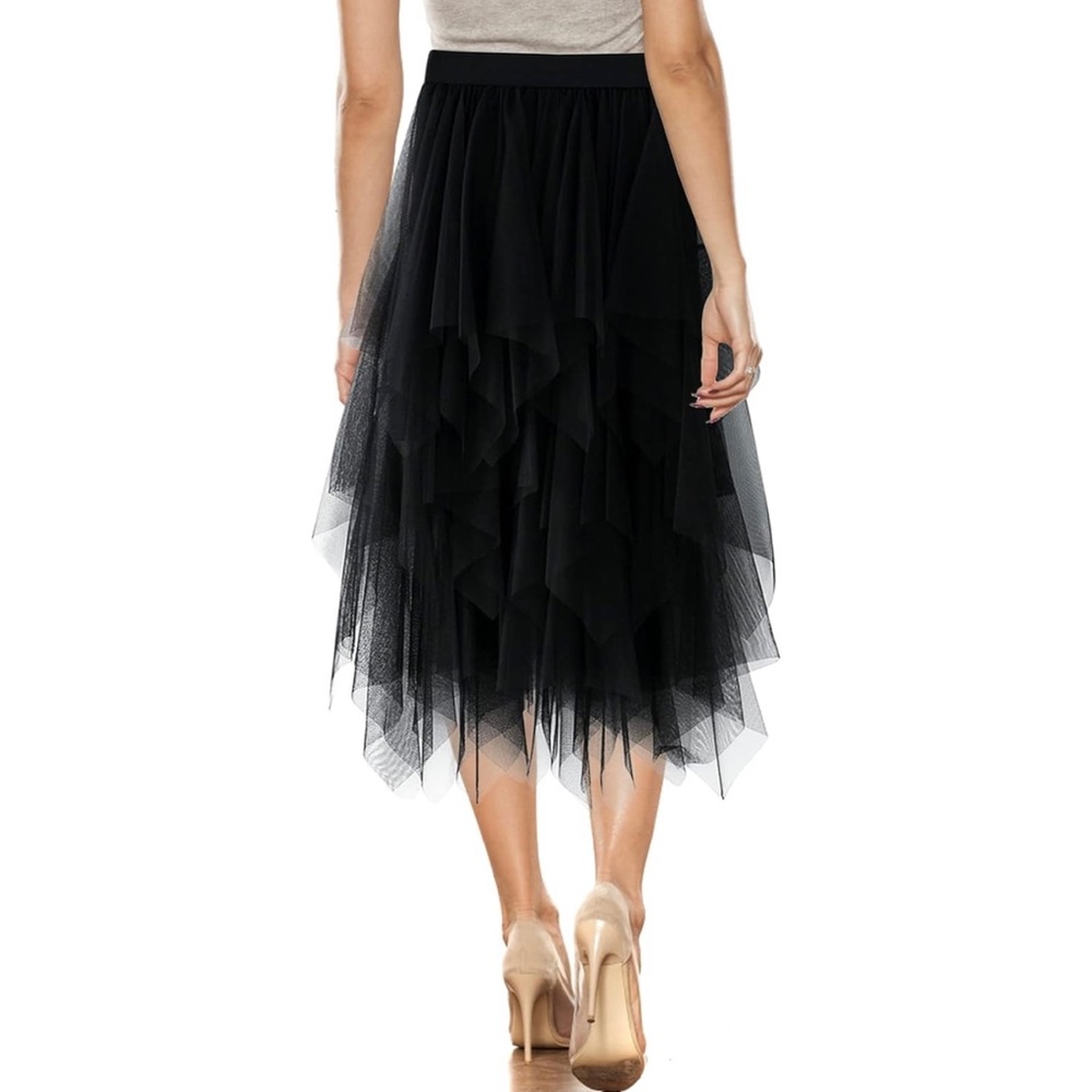 ❤️ NEW! Black Tulle Layered Boho x Goth Ballet Skirt - Picture 3 of 9